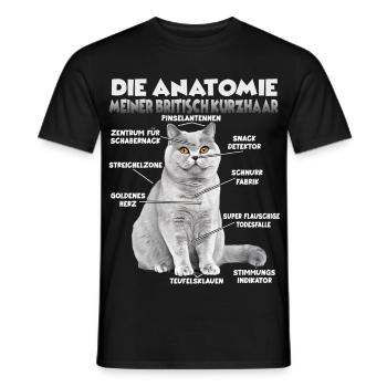 Cadeau britannique à poil court pour un chat Cadeau de propriétaire - T-shirt homme - noir - Devant - AI Model Male 178 light (178cm)