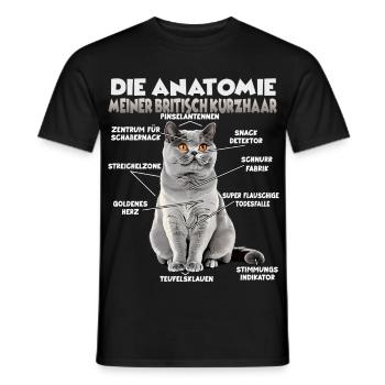 British Shorthair Gift for Cat Lover - Men's T-Shirt - black - Front - AI Model Male 178 light (178cm)