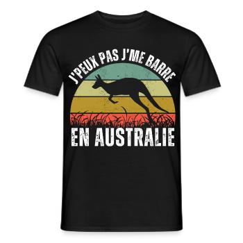 I Can't I Leave In Australia Retro Gift - Men's T-Shirt - black - Front - AI Model Male 178 light (178cm)