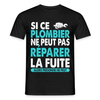 Plumber Profession Gift Idea Funny Phrase - Men's T-Shirt - black - Front - AI Model Male 178 light (178cm)