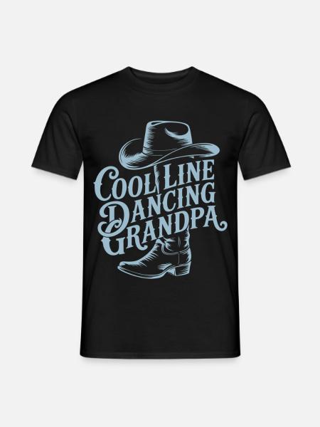 Cool Line Dancing Grandpa - Männer T-Shirt - Schwarz
