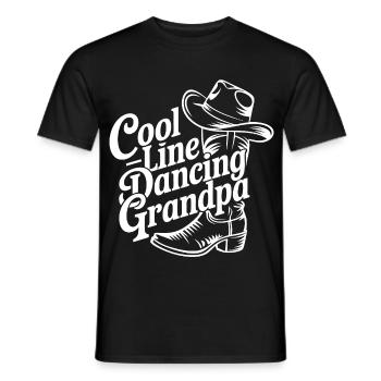 Line Dance Grandpa Cowboy - Men's T-Shirt - black - Front - AI Model Male 178 light (178cm)