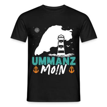 Ostsee Urlaub UMMANZ MOIN Lustiges - Männer T-Shirt - Schwarz - Vorne - AI Model Male 178 light (178cm)