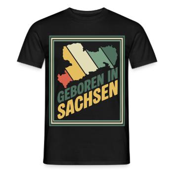 Born in Saxony - Men's T-Shirt - black - Front - AI Model Male 178 light (178cm)