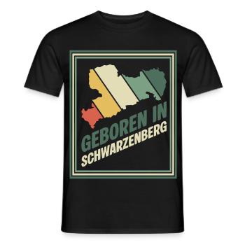 Né à Schwarzenberg - T-shirt homme - noir - Devant - AI Model Male 178 light (178cm)