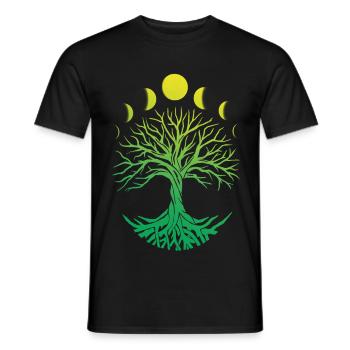 Baumkreis Mondphasen - Männer T-Shirt - Schwarz - Vorne - AI Model Male 178 light (178cm)