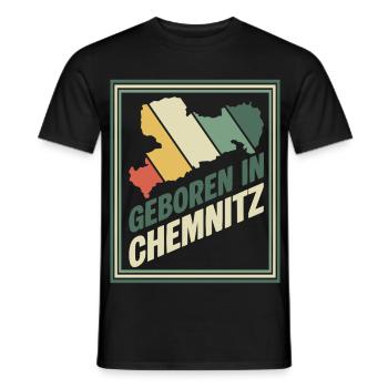 Geboren in Chemnitz Vintage Signet - Männer T-Shirt - Schwarz - Vorne - AI Model Male 178 light (178cm)