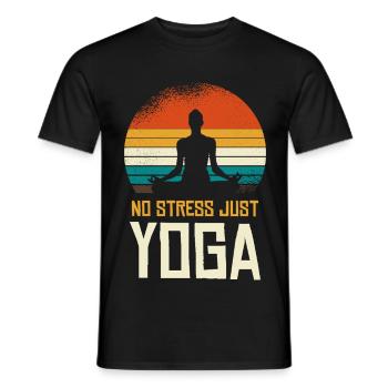 No Stress Just Yoga Retro Silhouette - Men's T-Shirt - black - Front - AI Model Male 178 light (178cm)