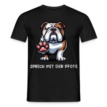 Speak with the paw English Bulldog Bully - Men's T-Shirt - black - Front - AI Model Male 178 light (178cm)