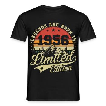 Legenden werden geboren 1956 Geburtstagsgeschenk - Männer T-Shirt - Schwarz - Vorne - AI Model Male 178 light (178cm)