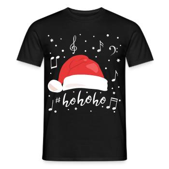 Ho ho ho Hat Santa Claus Note de musique - T-shirt homme - noir - Devant - AI Model Male 178 light (178cm)