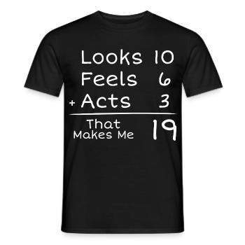 19 Year Old Humorous Birthday | 19th Anniversair - Men's T-Shirt - black - Front - AI Model Male 178 light (178cm)