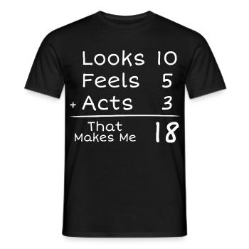 18 Years Anniversary Humorous | 18th Anniversair - Men's T-Shirt - black - Front - AI Model Male 178 light (178cm)