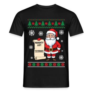 Liste des Vilains Le Patriarcat - T-shirt homme - noir - Devant - AI Model Male 178 light (178cm)
