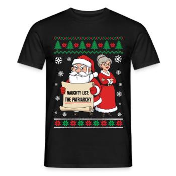 Liste des Vilains Le Patriarcat - T-shirt homme - noir - Devant - AI Model Male 178 light (178cm)