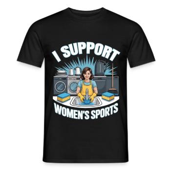 I Support Women's Sports Unwearable Bootleg - Men's T-Shirt - black - Front - AI Model Male 178 light (178cm)