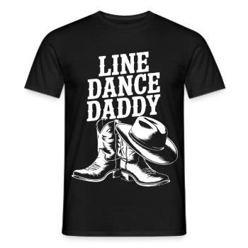 Line Dance Daddy Boots - Men's T-Shirt - black - Front - AI Model Male 178 light (178cm)