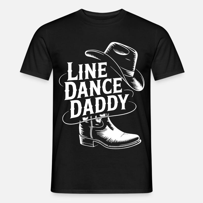 Line Dance Daddy Cowboystil - Männer T-Shirt - Schwarz