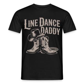Line Dance Daddy Cowboy Boots - Männer T-Shirt - Schwarz - Vorne - AI Model Male 178 light (178cm)