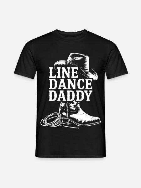 Cowboy Line Dance Daddy Motif - Men's T-Shirt - black