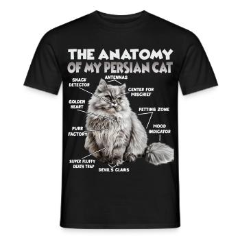 Persian Cat T | Persian Cat Cats Persian Cats - Men's T-Shirt - black - Front - AI Model Male 178 light (178cm)