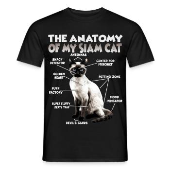 Siamkatzen T | Siamkatze Katzen Siam Katzen - Männer T-Shirt - Schwarz - Vorne - AI Model Male 178 light (178cm)