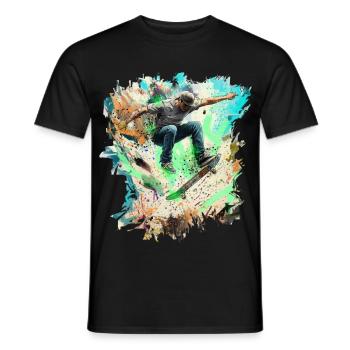 Skateboarding - T-shirt homme - noir - Devant - AI Model Male 178 light (178cm)