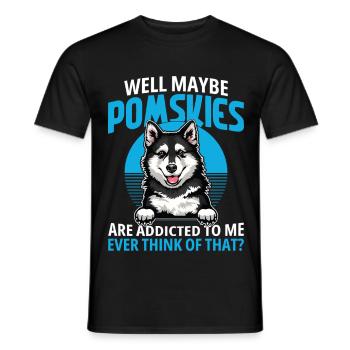 Pomsky Plüschhundbesitzer Hundebesitzer Bettleckerlis Hundeliebhaber - Männer T-Shirt - Schwarz - Vorne - AI Model Male 178 light (178cm)