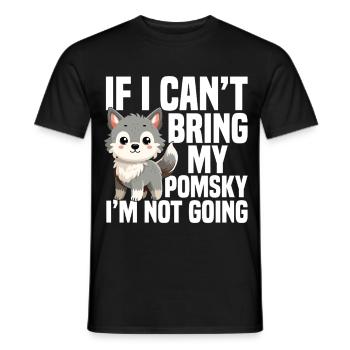 Pomsky Plüschtier-Hundegeschirr für Pomsky - Männer T-Shirt - Schwarz - Vorne - AI Model Male 178 light (178cm)