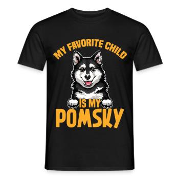Pomsky-Mama Kuscheltier-Pomsky-Besitzerin und Hundeliebhaber - Männer T-Shirt - Schwarz - Vorne - AI Model Male 178 light (178cm)