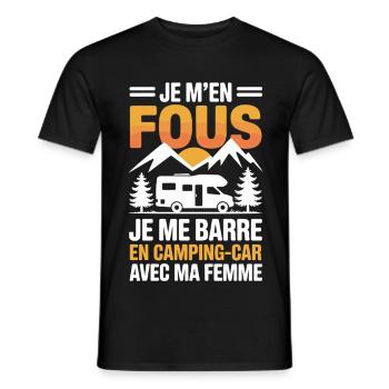 Ich bin verrückt Ich fahre mit einem Wohnmobil Humor - Männer T-Shirt - Schwarz - Vorne - AI Model Male 178 light (178cm)