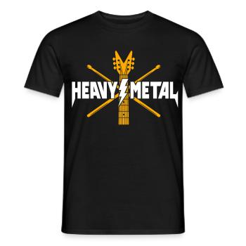 Heavy Metal Guitar Logo - Men's T-Shirt - black - Front - AI Model Male 178 light (178cm)