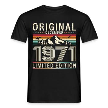 55e anniversaire Original Décembre Né en 1971 - T-shirt homme - noir - Devant - AI Model Male 178 light (178cm)