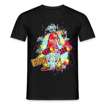 KREATIV WICHTEL Dab Graffiti Künstler XMas  - Männer T-Shirt - Schwarz - Vorne - AI Model Male 178 light (178cm)