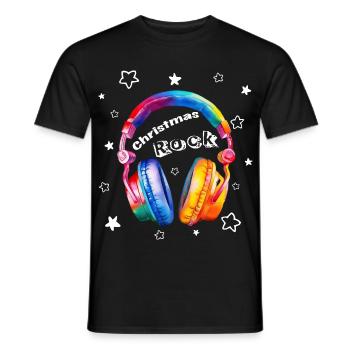 Christmas Rock Kopfhörer Weihnachten cool - Männer T-Shirt - Schwarz - Vorne - AI Model Male 178 light (178cm)