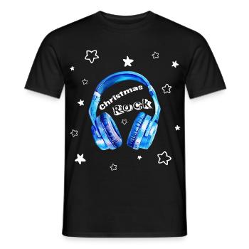 Kopfhörer Weihnachten Musik Christmas Rock - Männer T-Shirt - Schwarz - Vorne - AI Model Male 178 light (178cm)