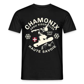 Chamonix Snow Riders Vintage 1967 - T-shirt homme - noir - Devant - AI Model Male 178 light (178cm)