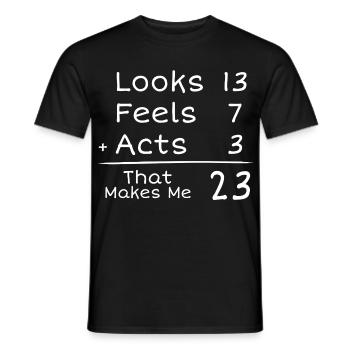 23 Jahre Jubiläum Humorvoll | 23. Jubiläum - Männer T-Shirt - Schwarz - Vorne - AI Model Male 178 light (178cm)