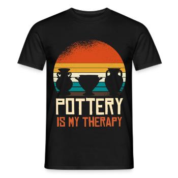 Töpferei ist meine Therapie - Männer T-Shirt - Schwarz - Vorne - AI Model Male 178 light (178cm)