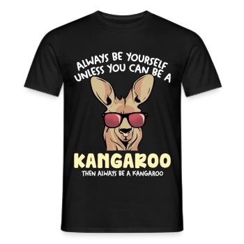 Kangaroo with sunglasses – Stay you - Men's T-Shirt - black - Front - AI Model Male 178 light (178cm)