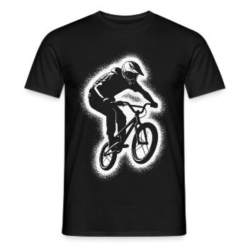 BMX Vélo Cascades Garçons Cyclistes BMX Hommes - T-shirt homme - noir - Devant - AI Model Male 178 light (178cm)