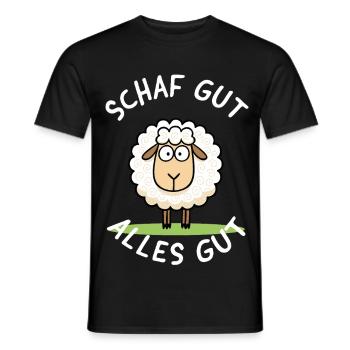 Moutons bons, tout va bien – Motif drôle - T-shirt homme - noir - Devant - AI Model Male 178 light (178cm)