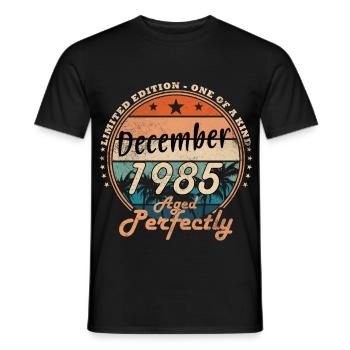 Décembre 1985 - T-shirt homme - noir - Devant - AI Model Male 178 light (178cm)