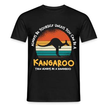 Känguru Retro Sonnenuntergang - Männer T-Shirt - Schwarz - Vorne - AI Model Male 178 light (178cm)