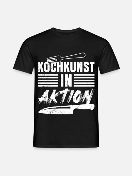 Küchenprofi KOCHKUNST IN AKTION Lustiges - Männer T-Shirt - Schwarz