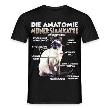 Siamkatzen Geschenk  Katzenbesitzer Geschenkidee - Männer T-Shirt - Schwarz - Vorne - AI Model Male 178 light (178cm)