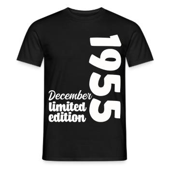 Anniversaire Décembre 1955 Limited Edition Cadeau - T-shirt homme - noir - Devant - AI Model Male 178 light (178cm)
