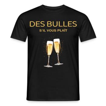 Apéro humour des bulles s'il vous plait - T-shirt homme - noir - Devant - AI Model Male 178 light (178cm)