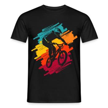 Retro BMX Bike Stunt Jungen Fahrrad BMX Herren - Männer T-Shirt - Schwarz - Vorne - AI Model Male 178 light (178cm)