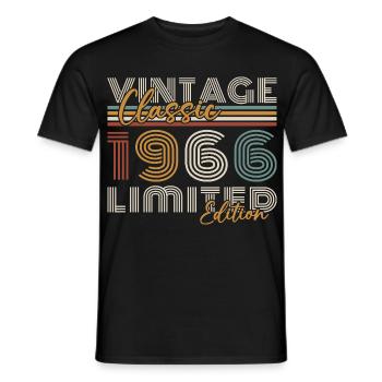 1966 Vintage Retro Geburtstagsgeschenk - Männer T-Shirt - Schwarz - Vorne - AI Model Male 178 light (178cm)
